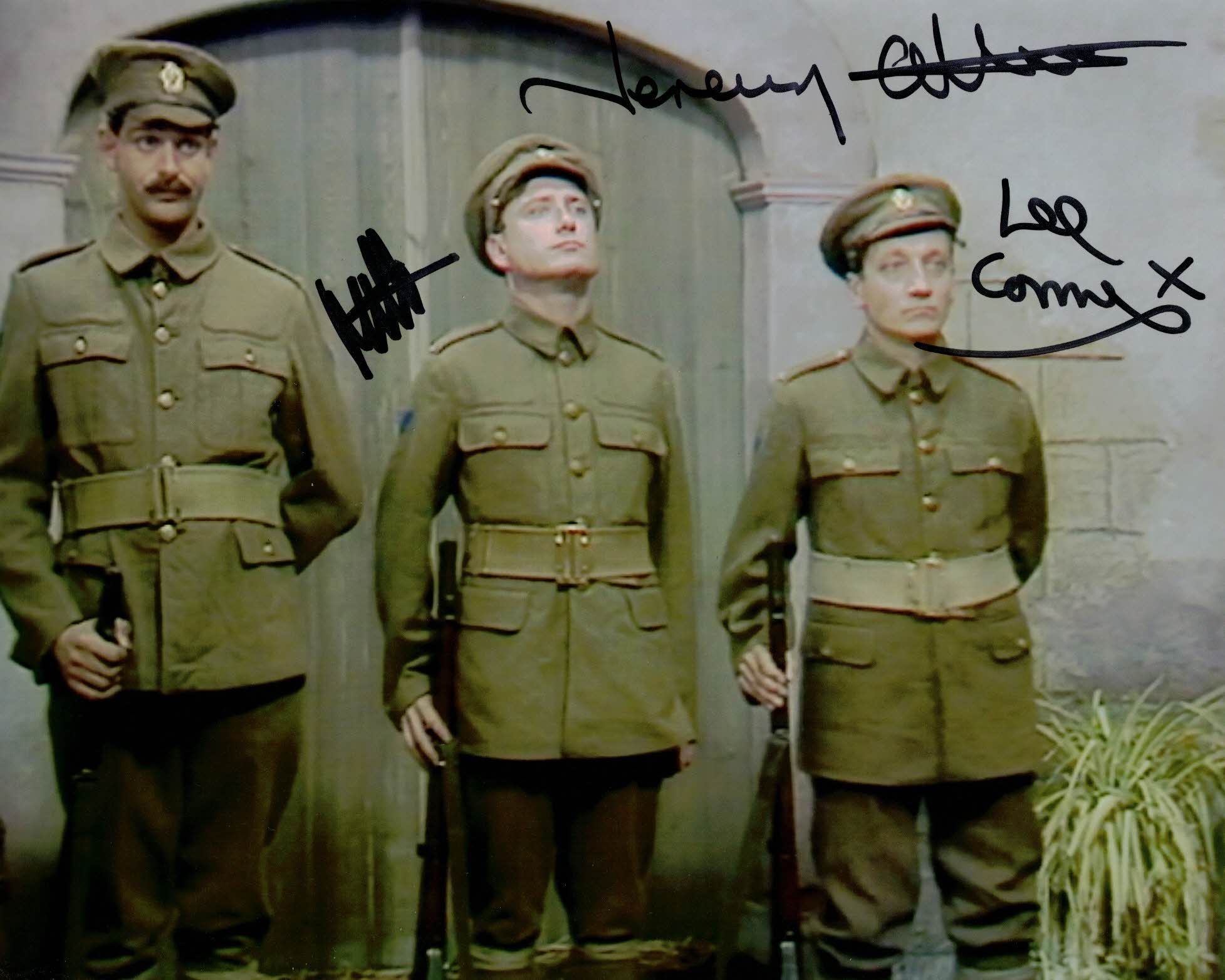 JEREMY GITTINS, LEE CORNES, PAUL MARK ELLIOTT - Blackadder Goes Forth  - triple hand signed 10 x 8 photo
