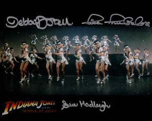 DEBBIE ASTELL, LISA MULIDORE & SUE HADLEIGH - Club Obi Wan Dancers - Indiana Jones and The Temple of Doom- triplehand signed 10 x 8 photo