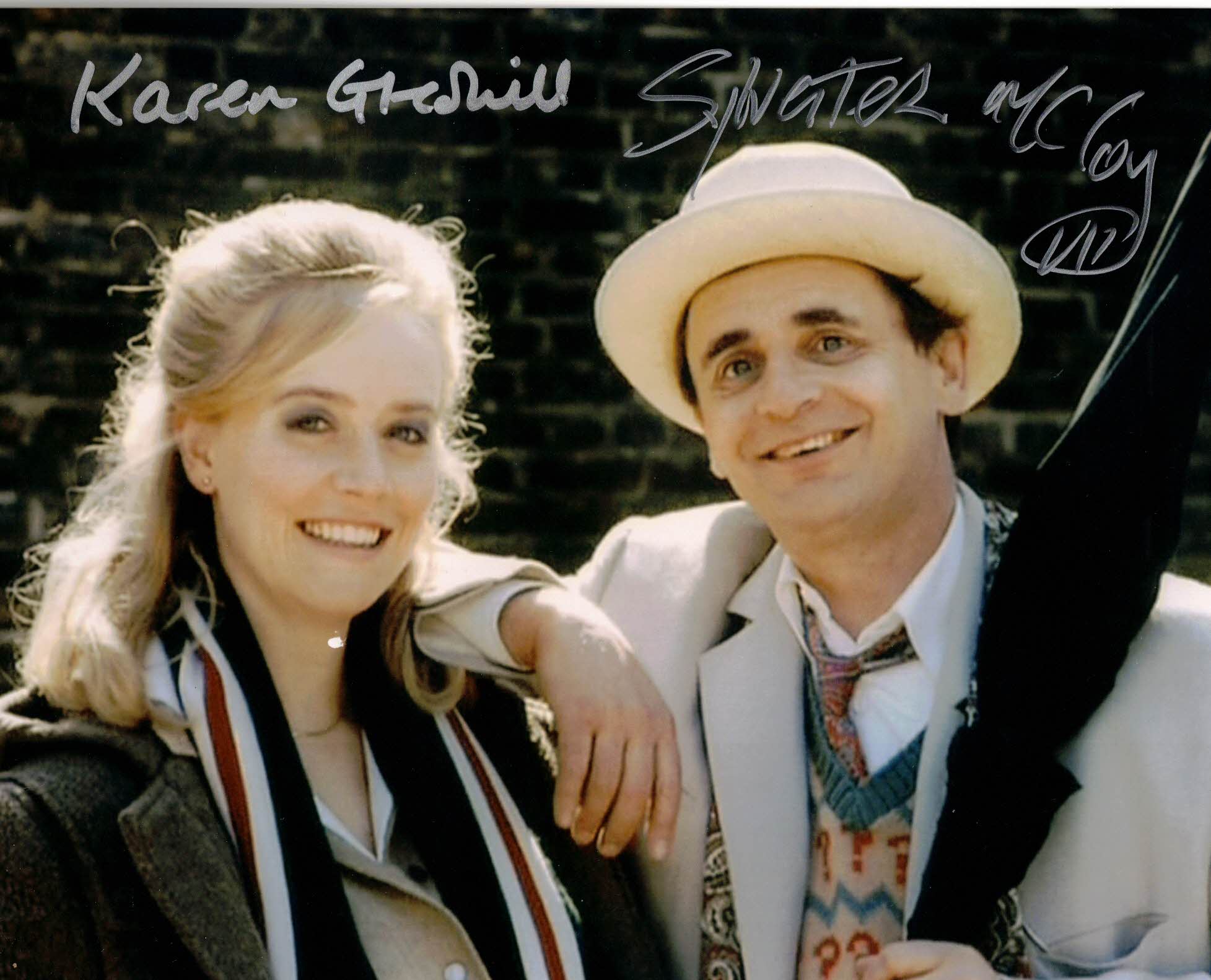 SYLVESTER MCCOY & KAREN GLEDHILL - Doctor Who - Remembrance of The Daleks double - hand signed 10 x 8 photo