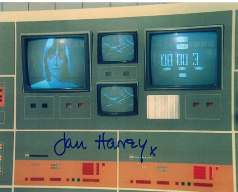 JAN HARVEY - Alpha Newsgirl in Space 1999 - Black Sun - hand signed 10 x 8 photo