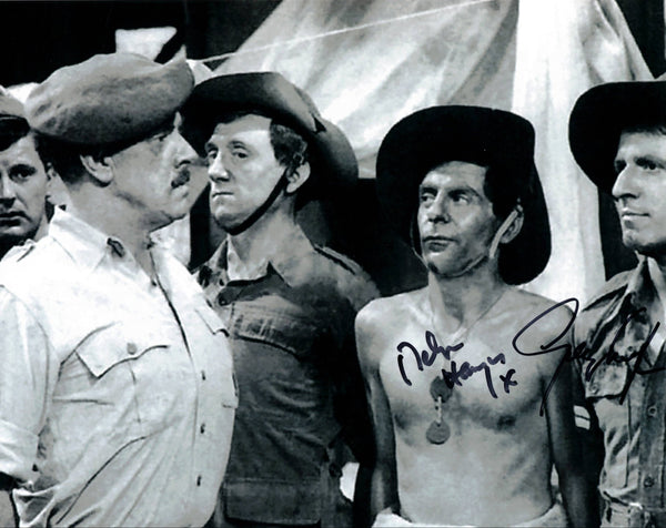 MELVYN HAYES, GEORGE LAYTON - It Ain't Half Hot Mum - double  hand signed 10 x 8 photo