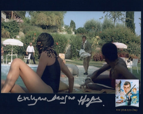 EVELYN DROGUE - Pool Girl - James Bond - in For Your Eyes Only hand signed 10 x 8 photo