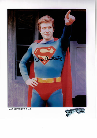 VIC ARMSTRONG - Stunt double for Superman in Superman (1978)- hand signed 10 x 8 photo