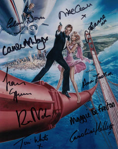 A VIEW TO A KILL hand signed by x 10 Bond girls from the film hand signed 10 x 8 photo