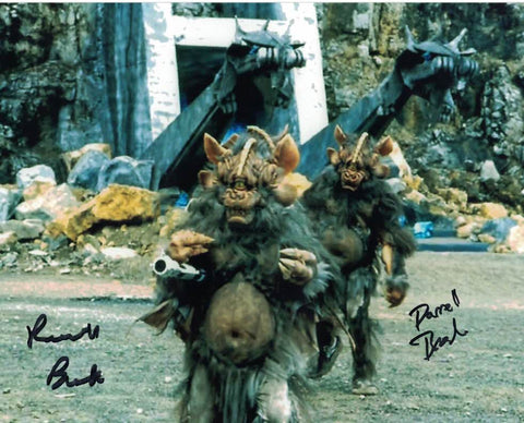 Tetraps in Doctor Who Time & The Rani signed x 2 hand signed 10 x 8 photo
