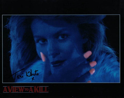 TONI WHITE - Bond Girl A View To A Kill and page 3 glamour model hand signed 10 x 8 photo