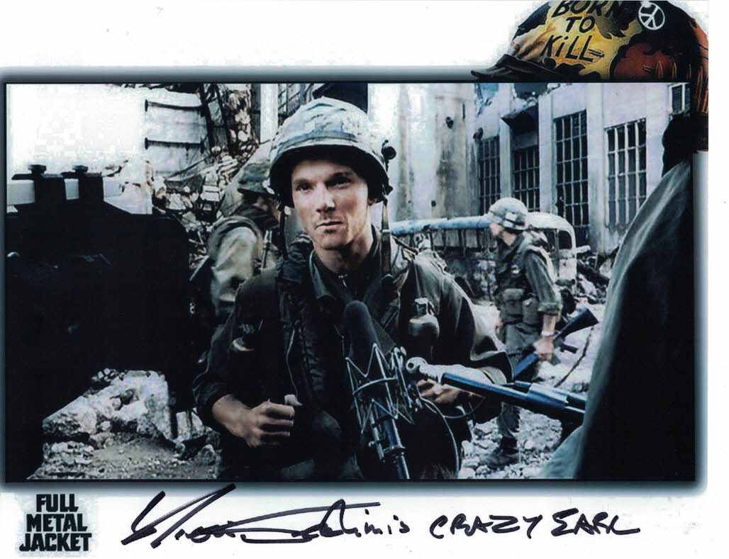 KIERON JECHINIS - Crazy Earl in Full Metal Jacket hand signed 10 x 8 photo