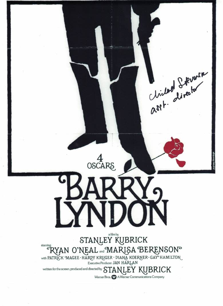 MICHAEL STEVENSON  - assistant Director Barry Lyndon hand signed 10 x 8 photo