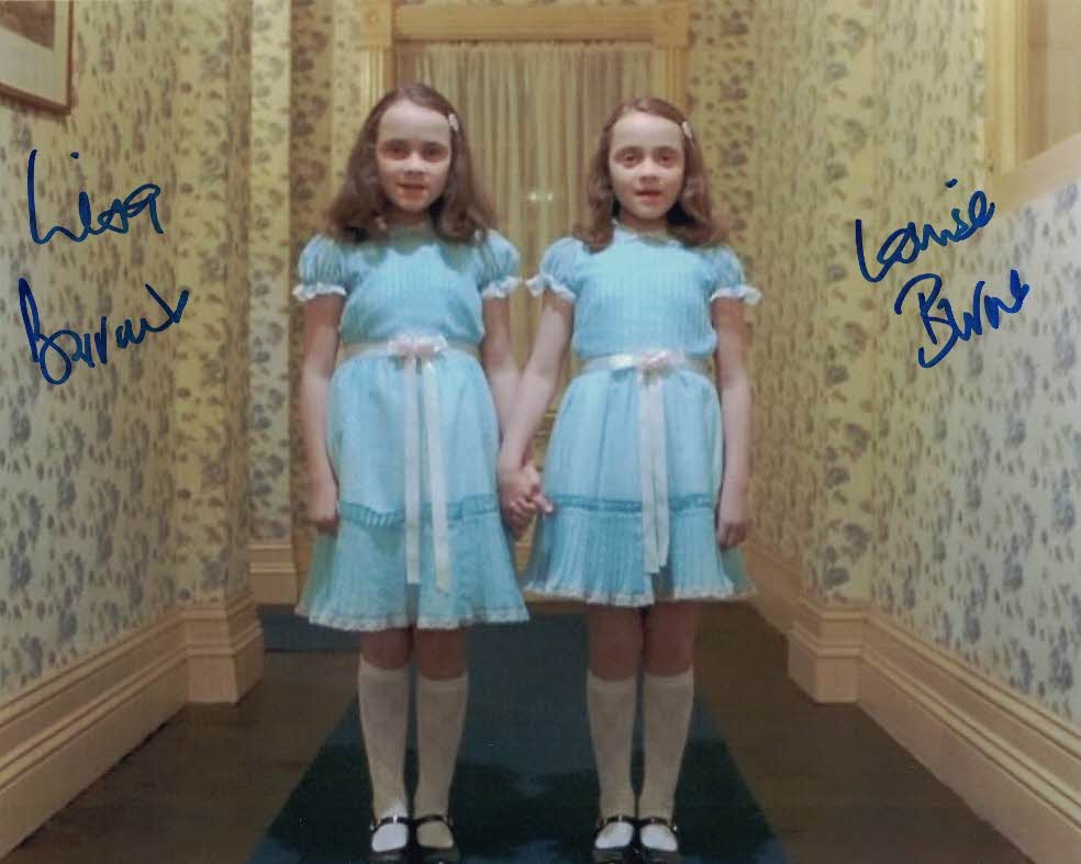 LISA & LOUISE BURNS - The Grady Twins from The Shining double hand signed photo