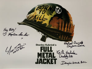 FULL METAL JACKET 16 x 12 signed by members of cast and crew x 5