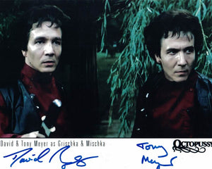 David and Tony Meyer Grischka and Mischka in James Bond Octopussy hand signed photo x 2