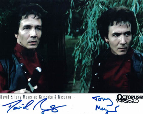 David and Tony MeyerGrischka and Mischka in James Bond Octopussy hand signed photo x 2