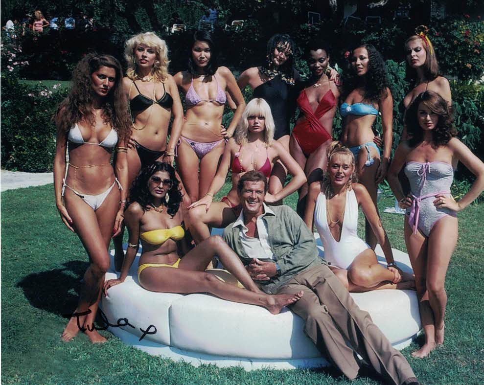 TULA/ CAROLINE COSSEY- Pool Girl in For Your Eyes Only - James Bond - hand signed 10 x 8 photo