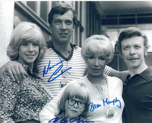 BRIAN MURPHY NICHOLAS BOND- OWEN & NORMAN ESHLEY George & Mildred triple hand signed 10 x 8 photo