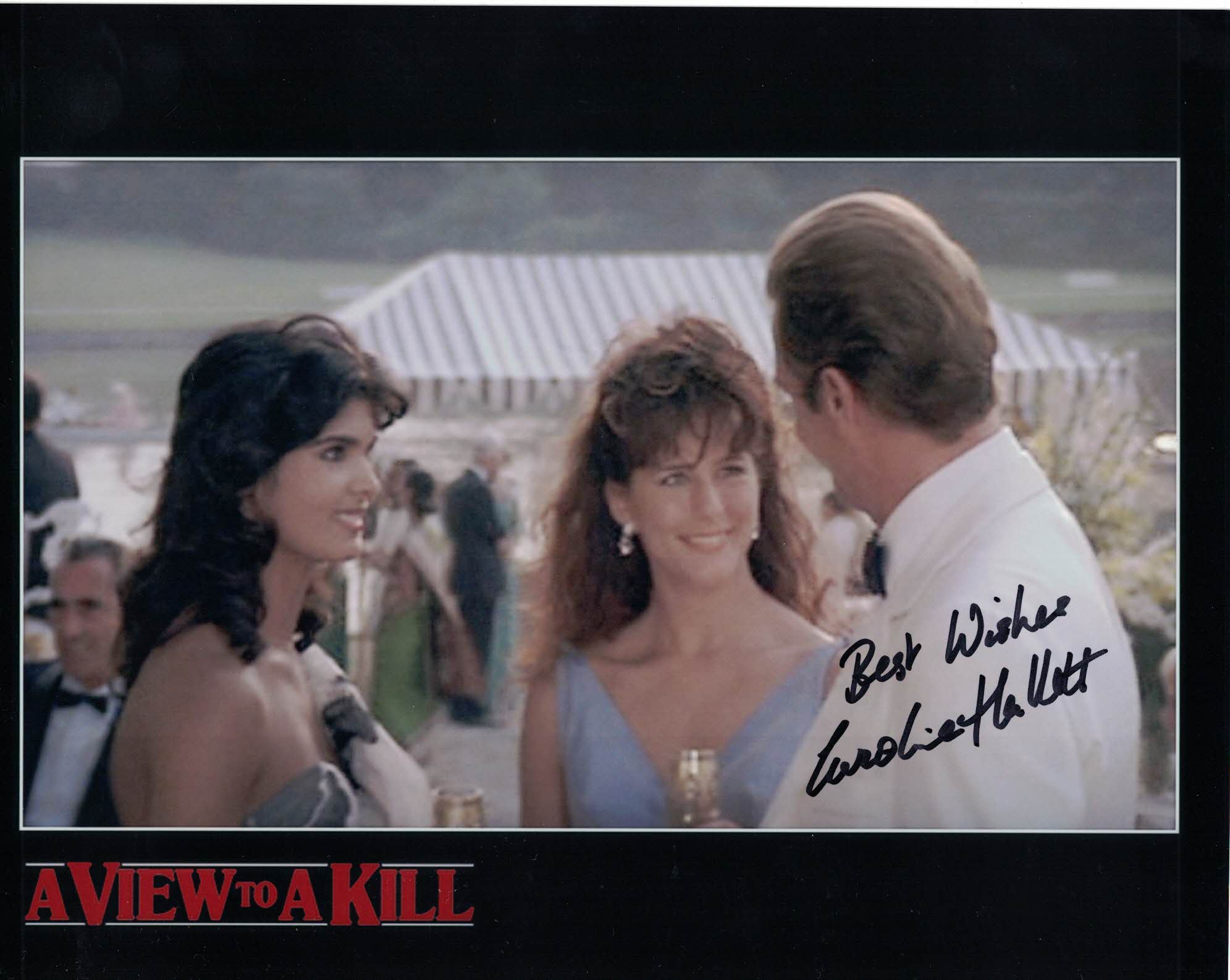 CAROLINE HALLETT -  Zorin Girl in A View To A Kill - Jamed Bond - 10 x 8 hand signed photo