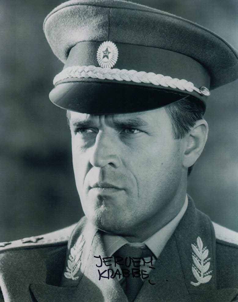 JEROEN KRABBE - General Georgi Koskov in The Living Daylights - James Bond Hand signed x 8 photo