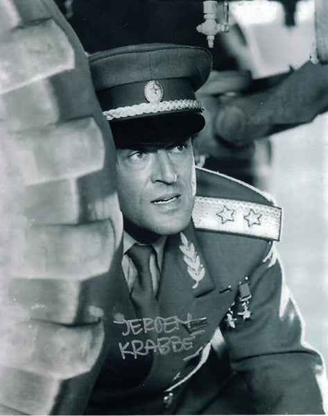 JEROEN KRABBE - General Georgi Koskov in The Living Daylights - James Bond Hand signed x 8 photo