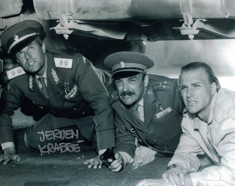 JEROEN KRABBE - General Georgi Koskov in The Living Daylights - James Bond Hand signed x 8 photo