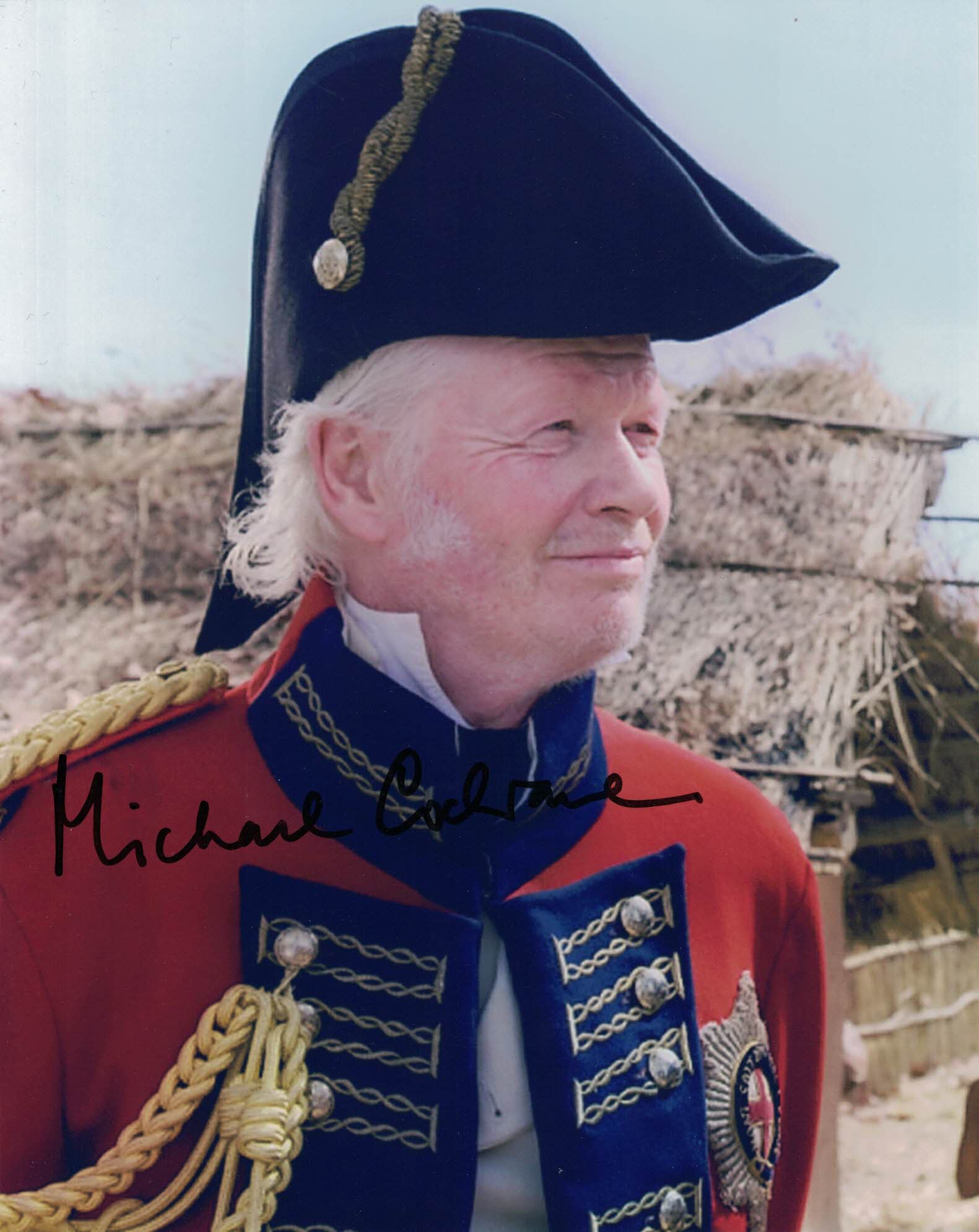 MICHAEL COCHRANE - Simmerson in Sharpe hand signed 10 x 8 photo