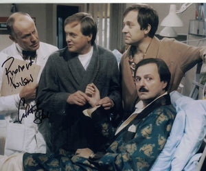 CHRISTOPHER STRAULI & RICHARD WILSON  - Only When I Laugh - double hand signed 10 x 8 photo