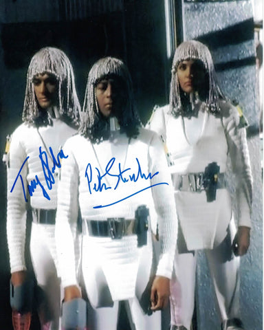 PETER STRAKER & TONY OSOBA - Lan and Commander Sharvell - Doctor Who Destiny of The Daleks double hand signed 10 x 8 photo