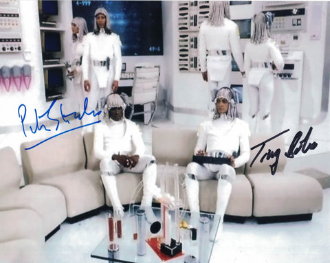 PETER STRAKER & TONY OSOBA - Lan and Commander Sharvell - Doctor Who Destiny of The Daleks double hand signed 10 x 8 photo