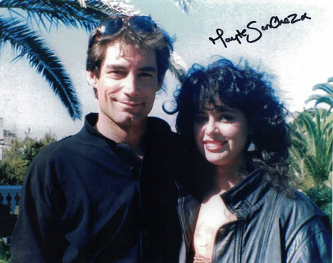MAYTE SANCHEZ - Pool girl - The Living Daylights - James Bond hand  signed 10 x 8 photo